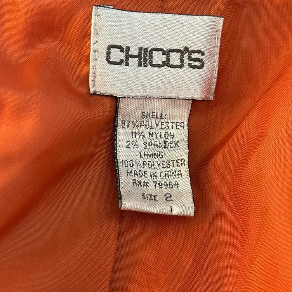 Chico's Rust Orange Ruffled Suede Jacket - Picture 9 of 9